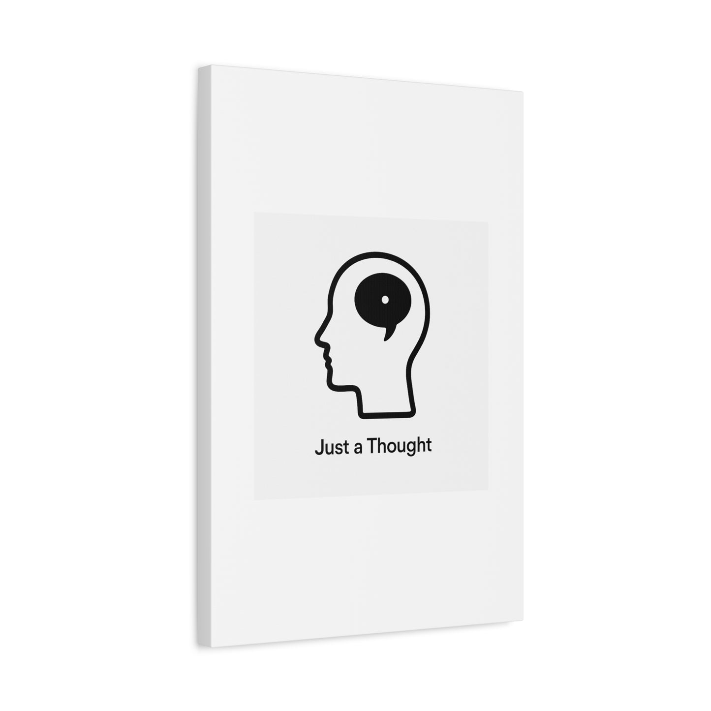 Matte Canvas Wall Art - "Just a Thought" Minimal Head Illustration
