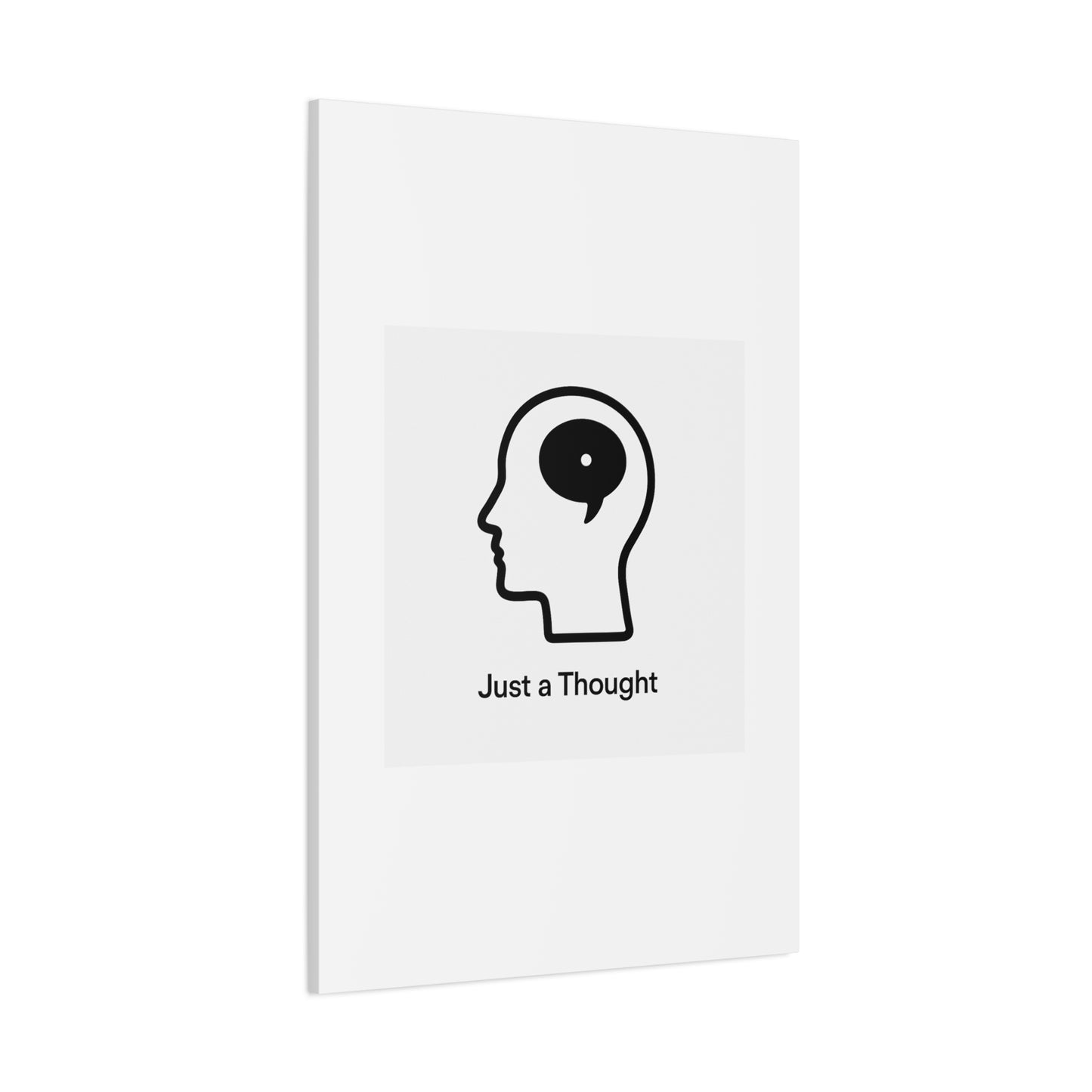 Matte Canvas Wall Art - "Just a Thought" Minimal Head Illustration