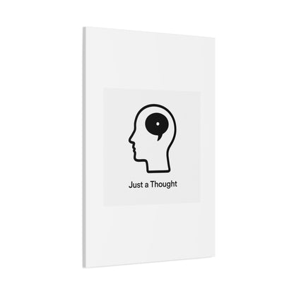 Matte Canvas Wall Art - "Just a Thought" Minimal Head Illustration