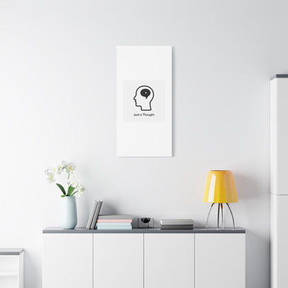 Matte Canvas Wall Art - "Just a Thought" Minimal Head Illustration