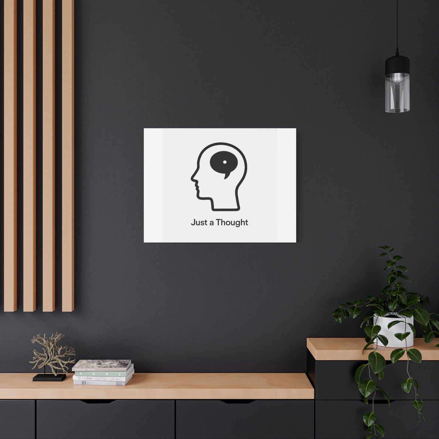 Matte Canvas Wall Art - "Just a Thought" Minimal Head Illustration