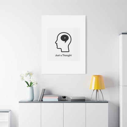 Matte Canvas Wall Art - "Just a Thought" Minimal Head Illustration