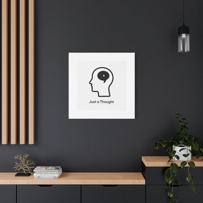 Matte Canvas Wall Art - "Just a Thought" Minimal Head Illustration