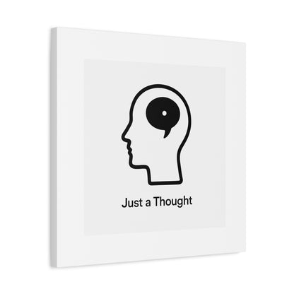 Matte Canvas Wall Art - "Just a Thought" Minimal Head Illustration
