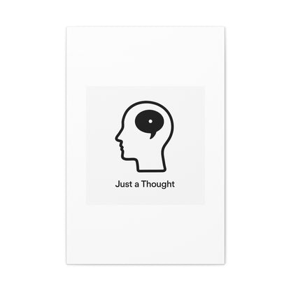 Matte Canvas Wall Art - "Just a Thought" Minimal Head Illustration