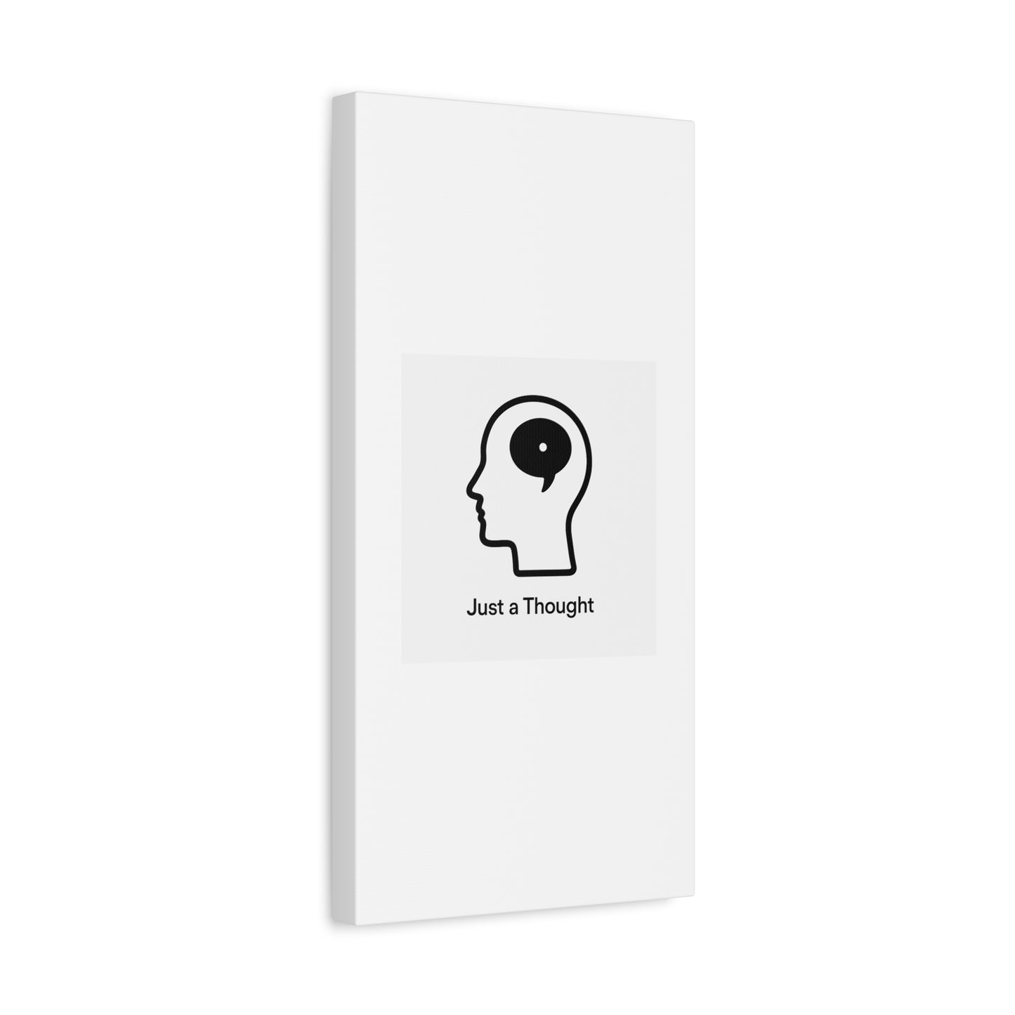 Matte Canvas Wall Art - "Just a Thought" Minimal Head Illustration