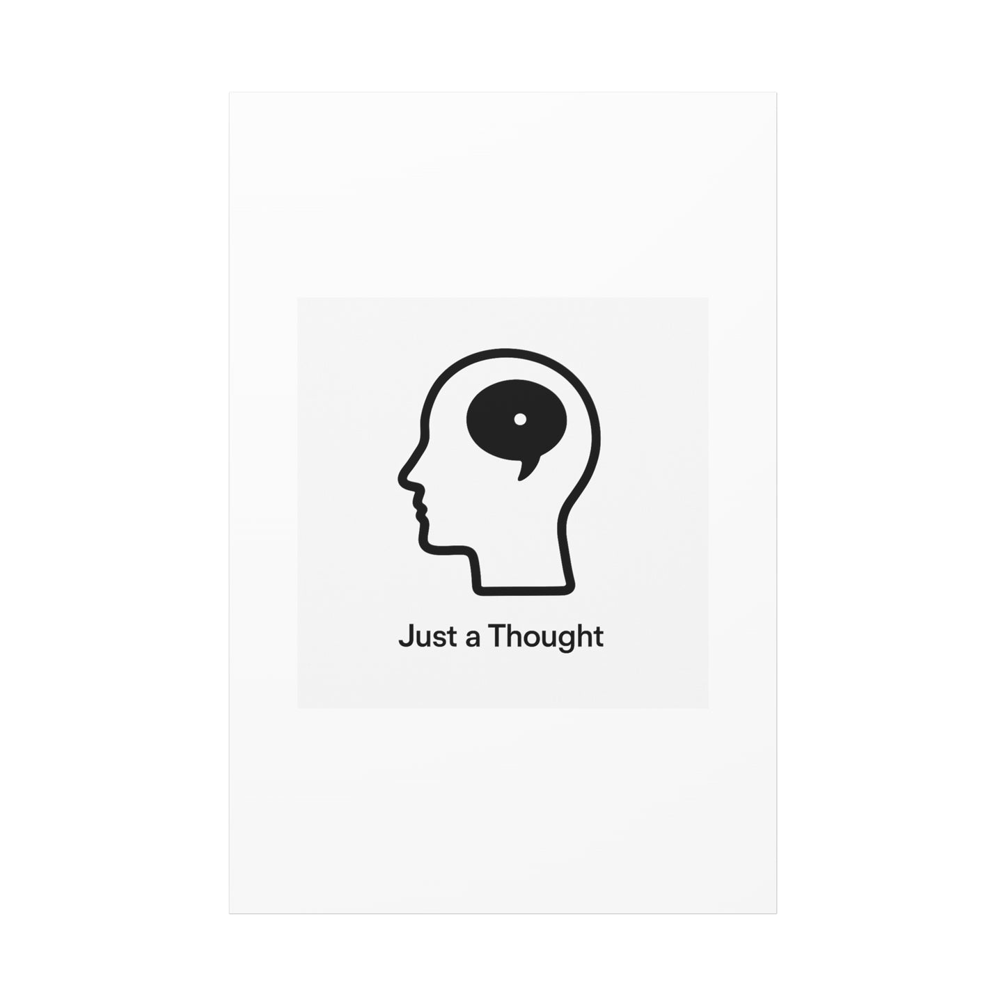 Matte Canvas Wall Art - "Just a Thought" Minimal Head Illustration