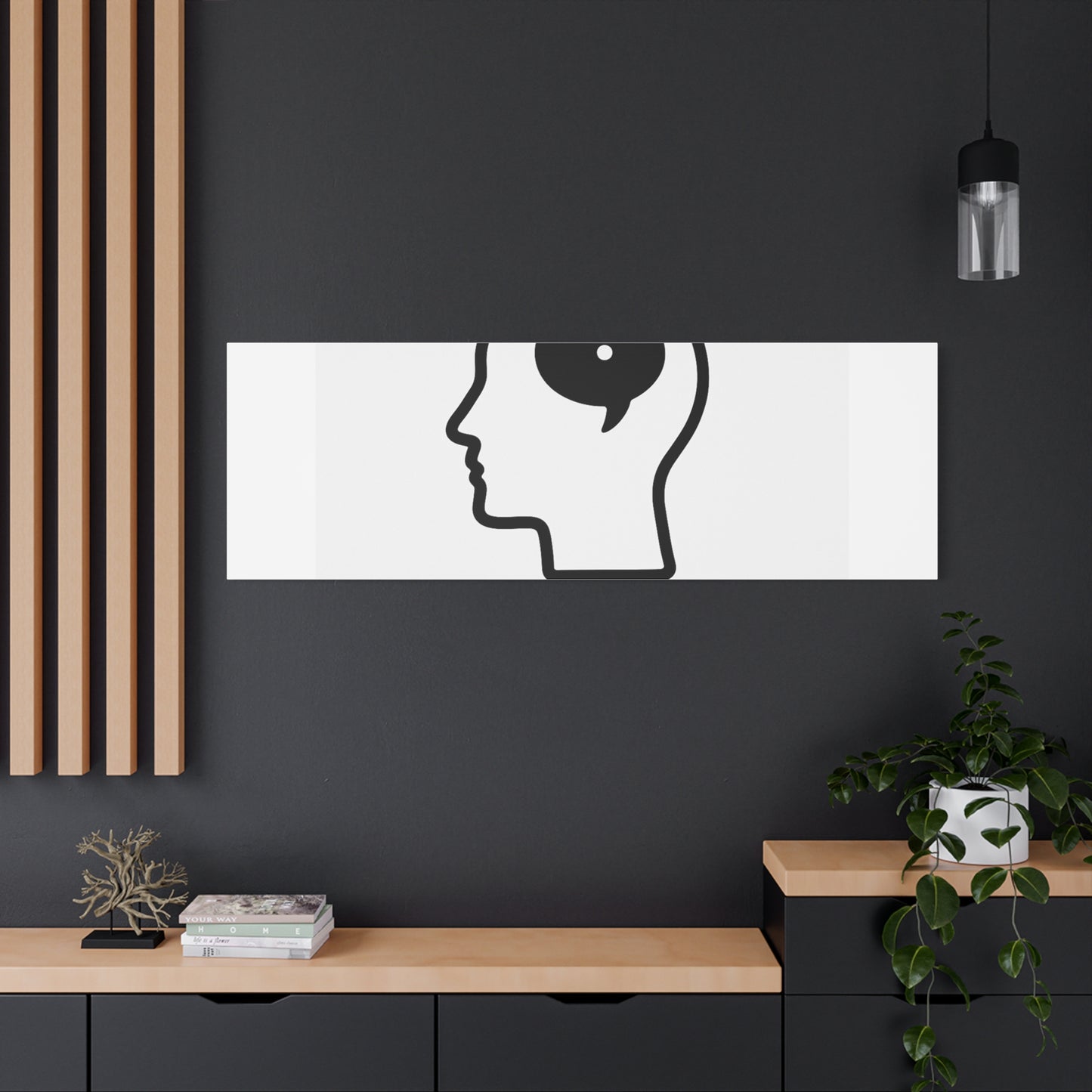 Matte Canvas Wall Art - "Just a Thought" Minimal Head Illustration