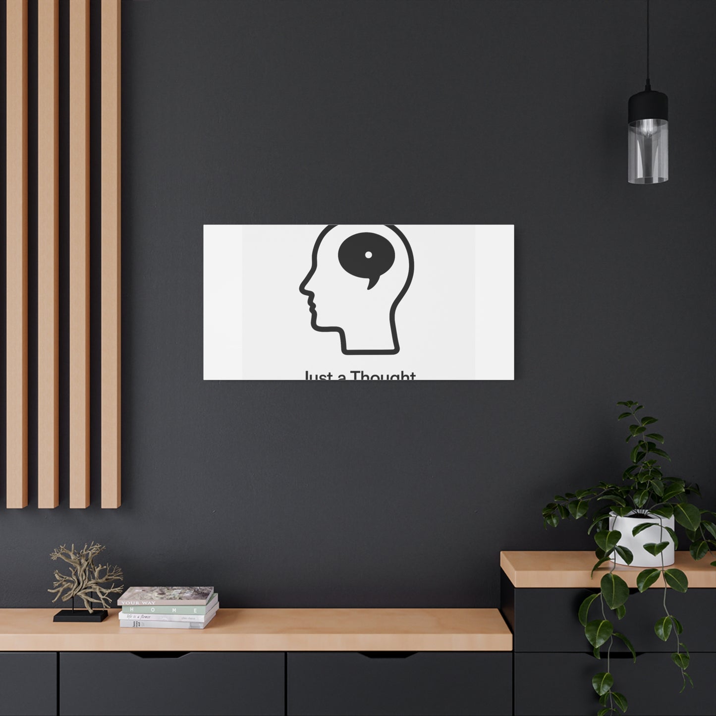 Matte Canvas Wall Art - "Just a Thought" Minimal Head Illustration