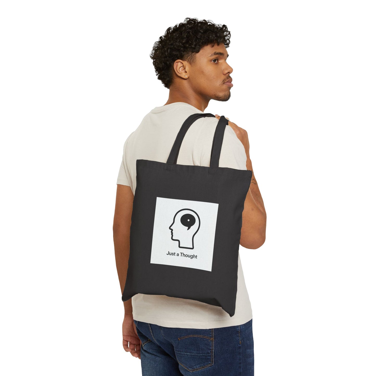 Canvas Tote Bag - 'Just a Thought' Minimalist Head Graphic