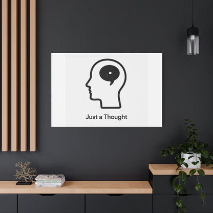 Matte Canvas Wall Art - "Just a Thought" Minimal Head Illustration