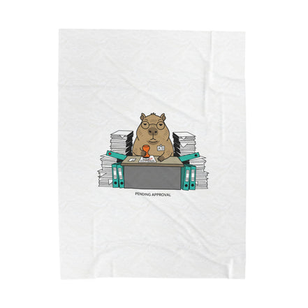 Pending Approval Raccoon Desk Blanket | Unhinged Animal Bureaucracy, Office HR Illustration