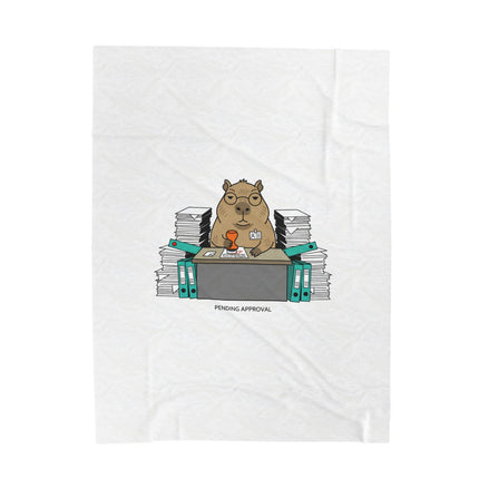 Pending Approval Raccoon Desk Blanket | Unhinged Animal Bureaucracy, Office HR Illustration