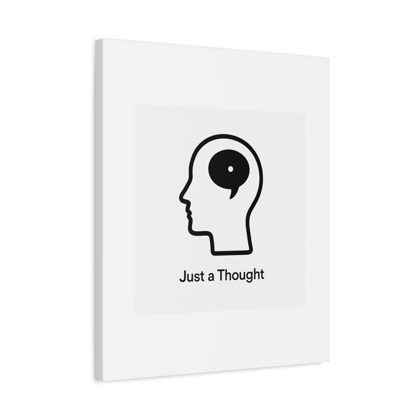 Matte Canvas Wall Art - "Just a Thought" Minimal Head Illustration