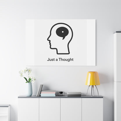 Matte Canvas Wall Art - "Just a Thought" Minimal Head Illustration