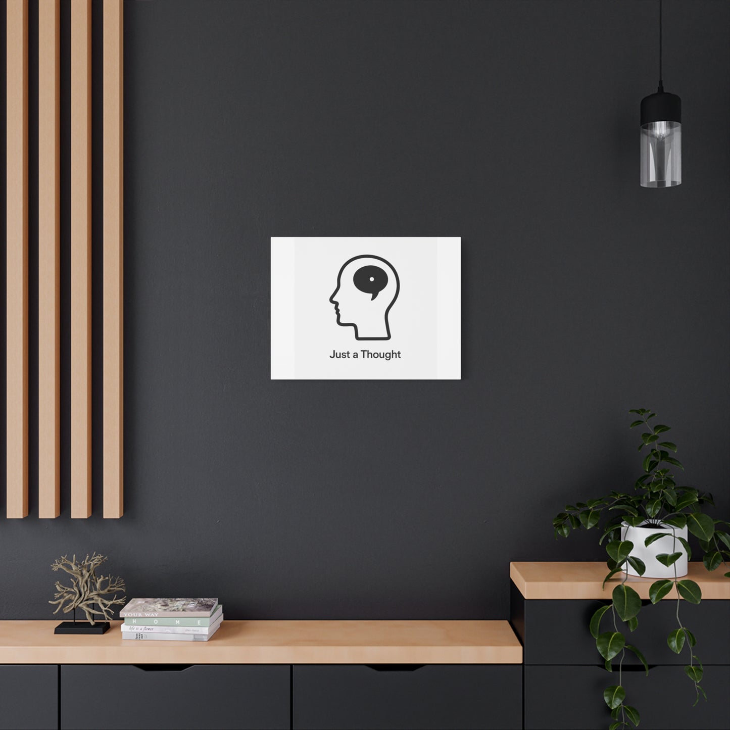 Matte Canvas Wall Art - "Just a Thought" Minimal Head Illustration