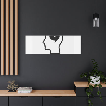 Matte Canvas Wall Art - "Just a Thought" Minimal Head Illustration