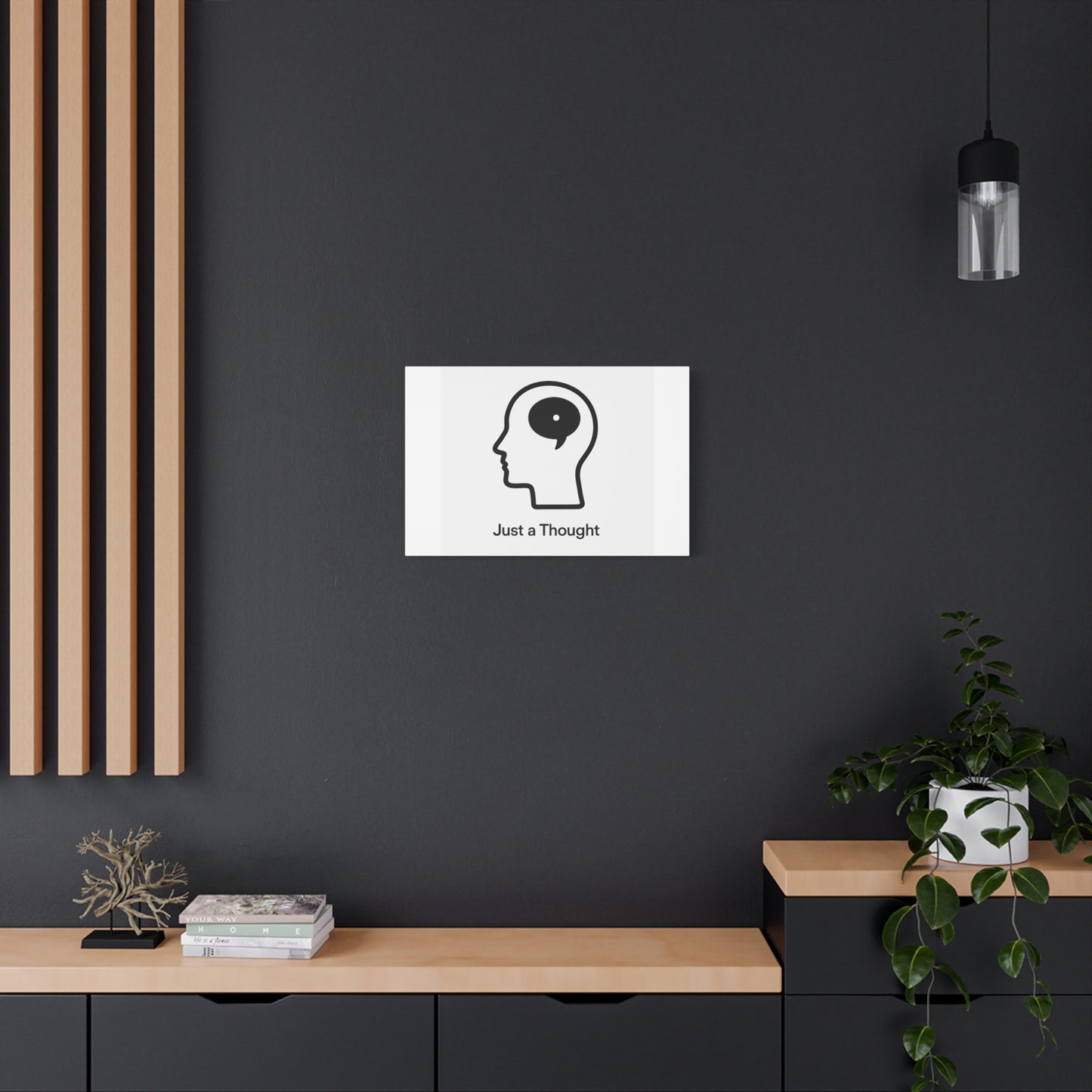 Matte Canvas Wall Art - "Just a Thought" Minimal Head Illustration