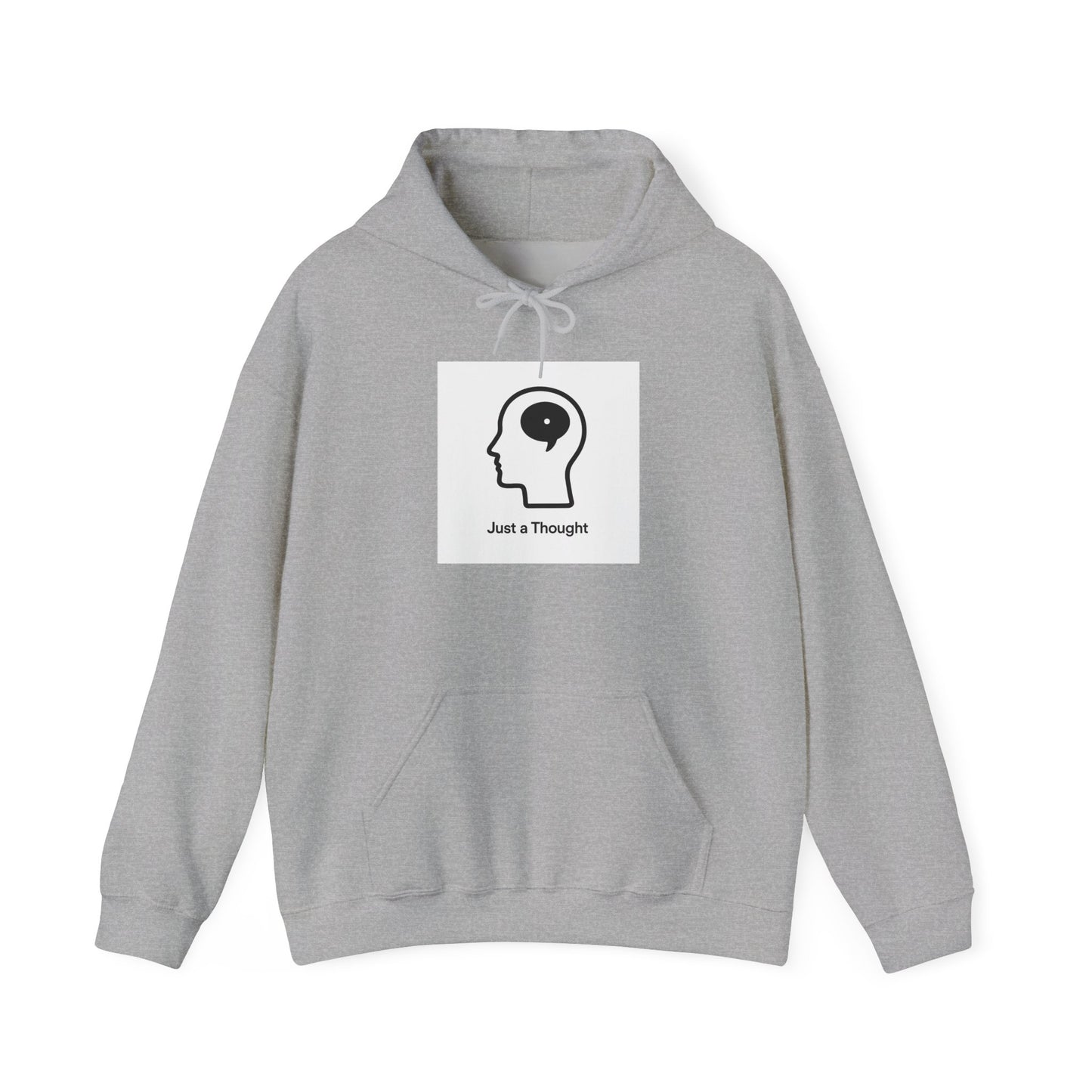 Just a Thought Hoodie — Minimalist Brain Icon Pullover