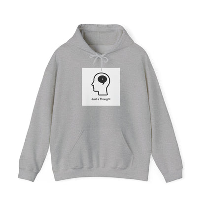 Just a Thought Hoodie — Minimalist Brain Icon Pullover