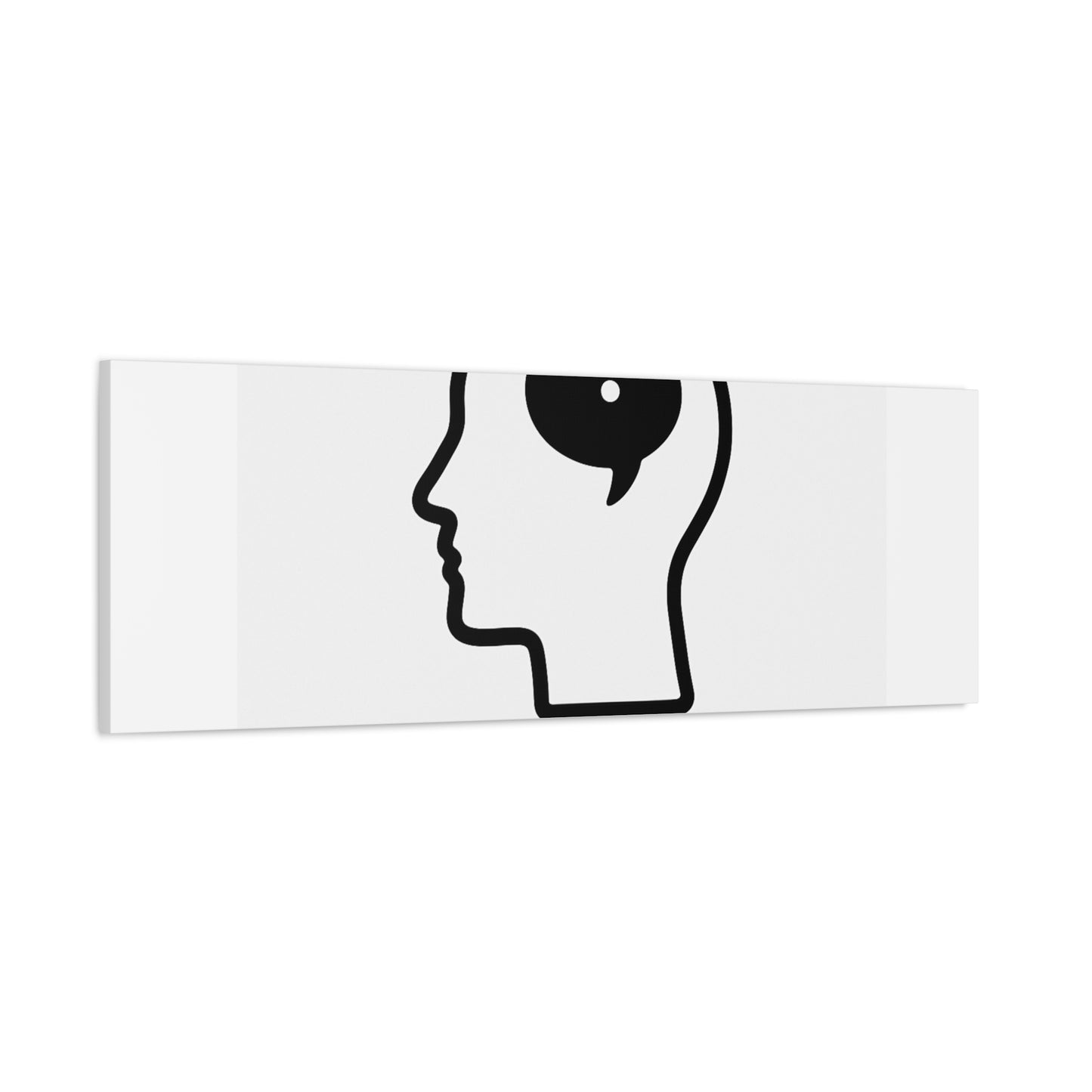Matte Canvas Wall Art - "Just a Thought" Minimal Head Illustration