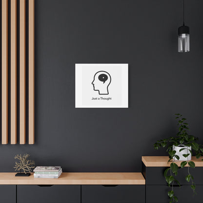 Matte Canvas Wall Art - "Just a Thought" Minimal Head Illustration