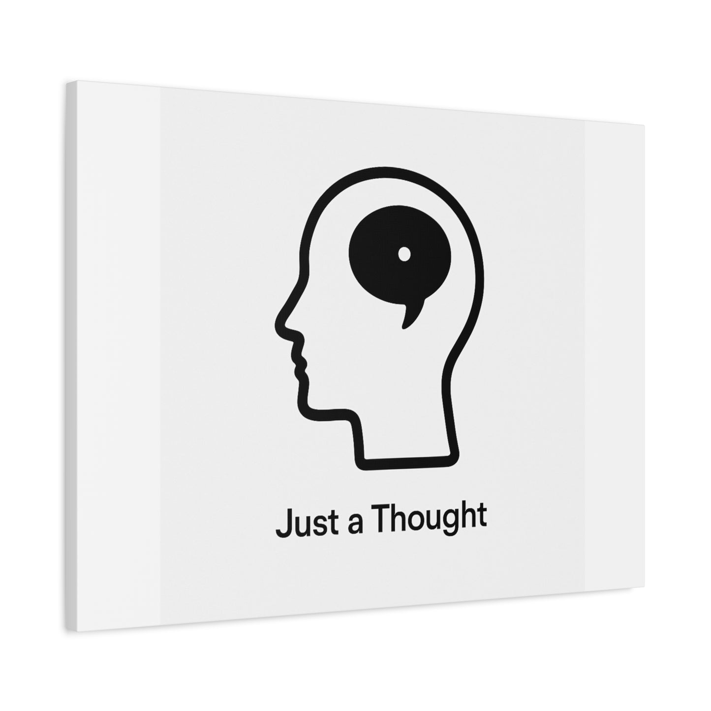 Matte Canvas Wall Art - "Just a Thought" Minimal Head Illustration
