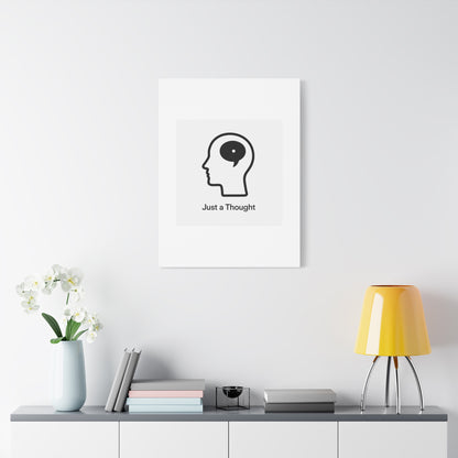 Matte Canvas Wall Art - "Just a Thought" Minimal Head Illustration
