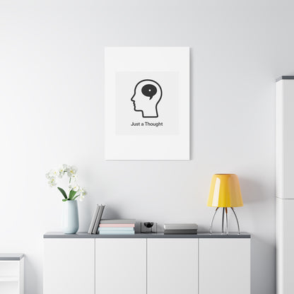 Matte Canvas Wall Art - "Just a Thought" Minimal Head Illustration