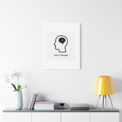 Matte Canvas Wall Art - "Just a Thought" Minimal Head Illustration