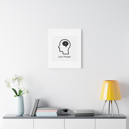 Matte Canvas Wall Art - "Just a Thought" Minimal Head Illustration