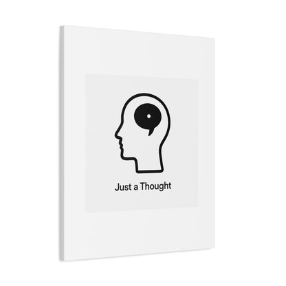Matte Canvas Wall Art - "Just a Thought" Minimal Head Illustration