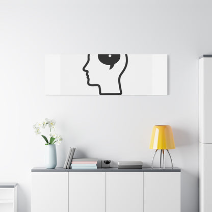 Matte Canvas Wall Art - "Just a Thought" Minimal Head Illustration