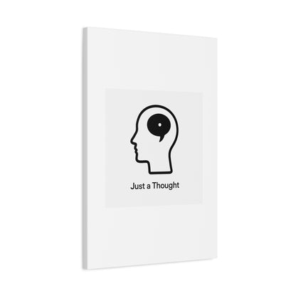 Matte Canvas Wall Art - "Just a Thought" Minimal Head Illustration