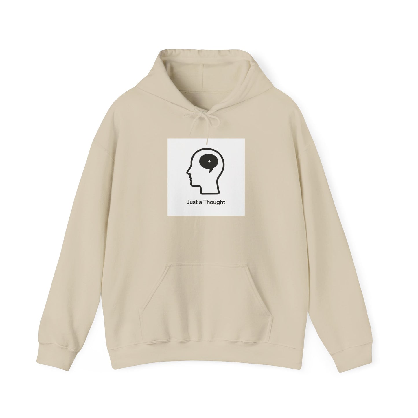 Just a Thought Hoodie — Minimalist Brain Icon Pullover