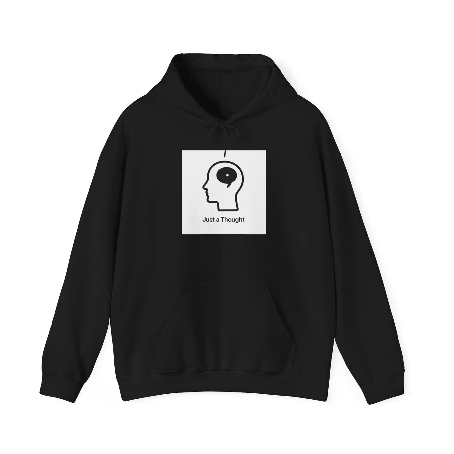 Just a Thought Hoodie — Minimalist Brain Icon Pullover