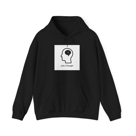 Just a Thought Hoodie — Minimalist Brain Icon Pullover
