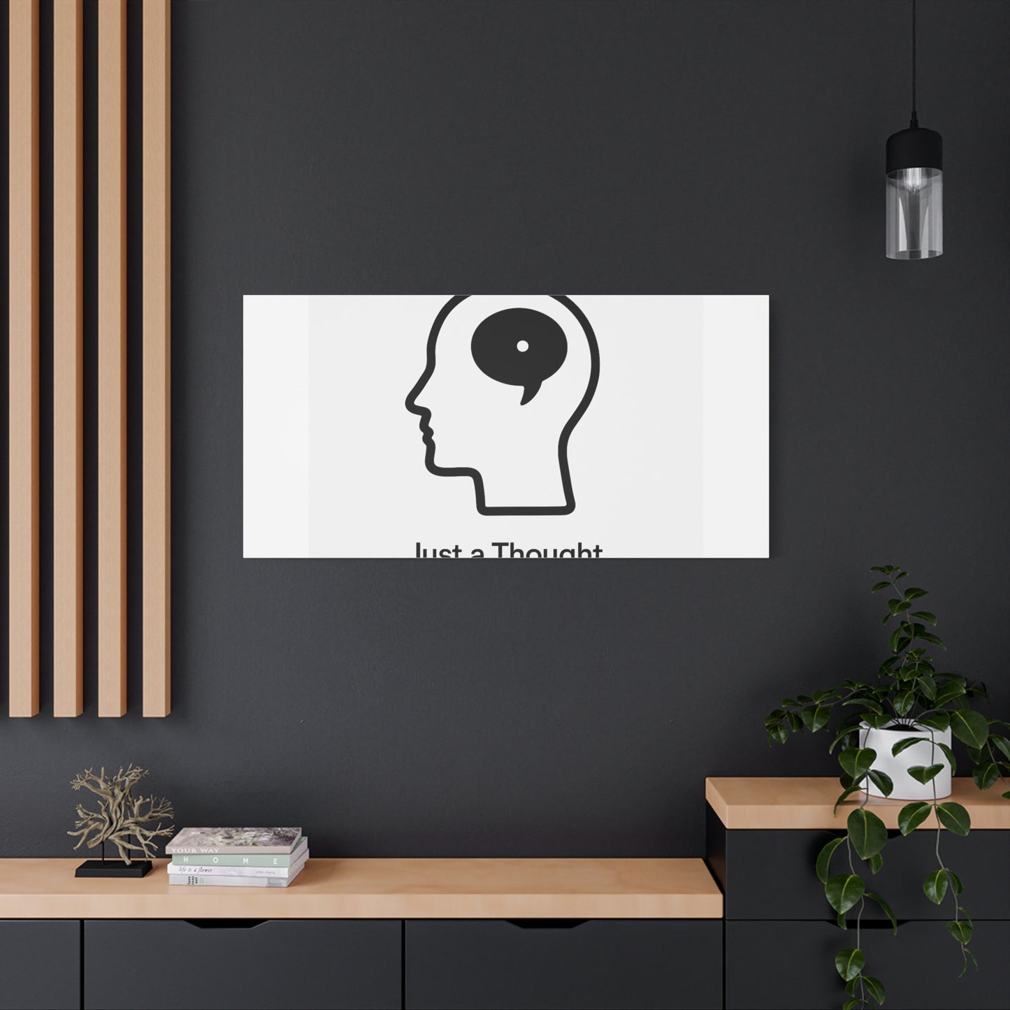 Matte Canvas Wall Art - "Just a Thought" Minimal Head Illustration