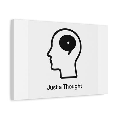 Matte Canvas Wall Art - "Just a Thought" Minimal Head Illustration