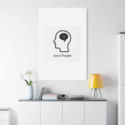 Matte Canvas Wall Art - "Just a Thought" Minimal Head Illustration