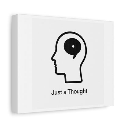 Matte Canvas Wall Art - "Just a Thought" Minimal Head Illustration