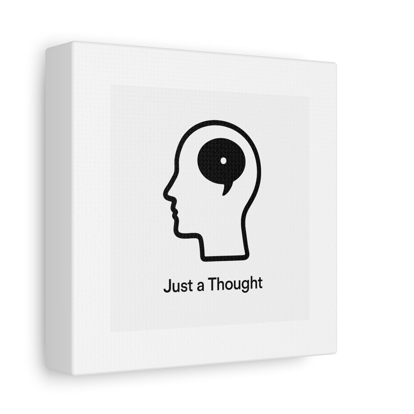 Matte Canvas Wall Art - "Just a Thought" Minimal Head Illustration