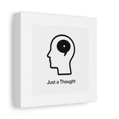Matte Canvas Wall Art - "Just a Thought" Minimal Head Illustration
