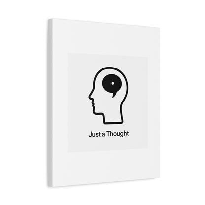 Matte Canvas Wall Art - "Just a Thought" Minimal Head Illustration