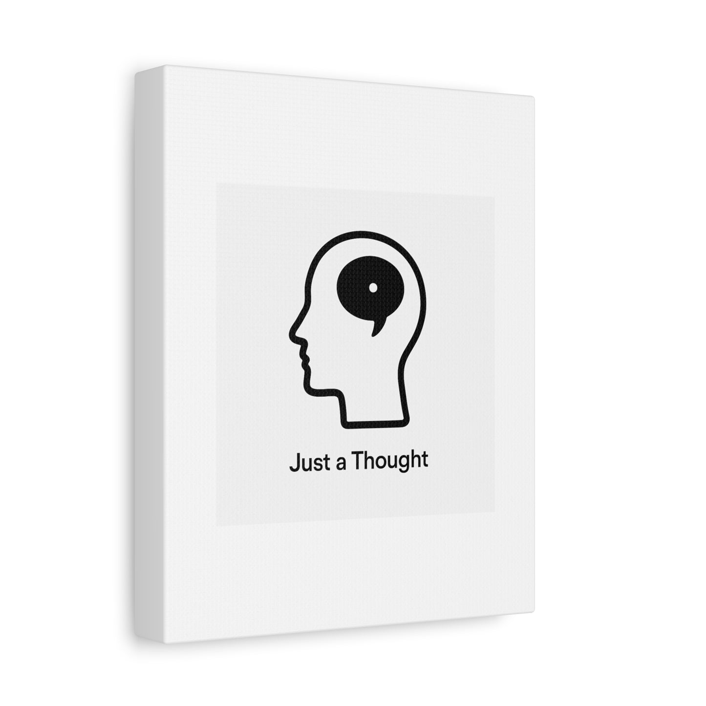 Matte Canvas Wall Art - "Just a Thought" Minimal Head Illustration