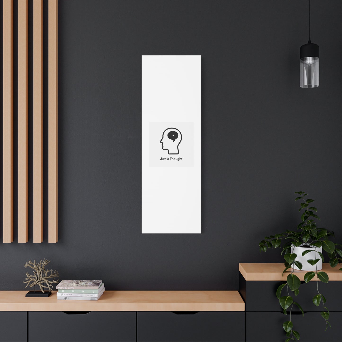 Matte Canvas Wall Art - "Just a Thought" Minimal Head Illustration