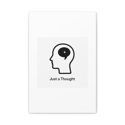 Matte Canvas Wall Art - "Just a Thought" Minimal Head Illustration