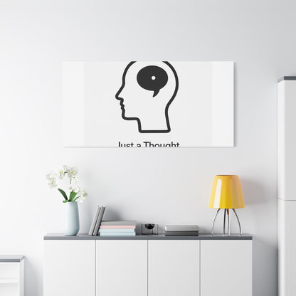 Matte Canvas Wall Art - "Just a Thought" Minimal Head Illustration