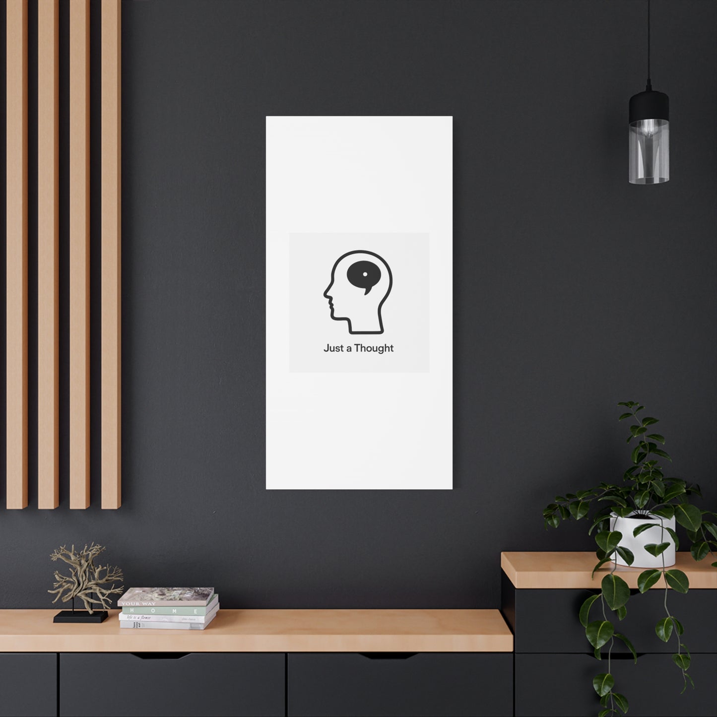 Matte Canvas Wall Art - "Just a Thought" Minimal Head Illustration