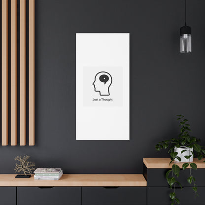 Matte Canvas Wall Art - "Just a Thought" Minimal Head Illustration
